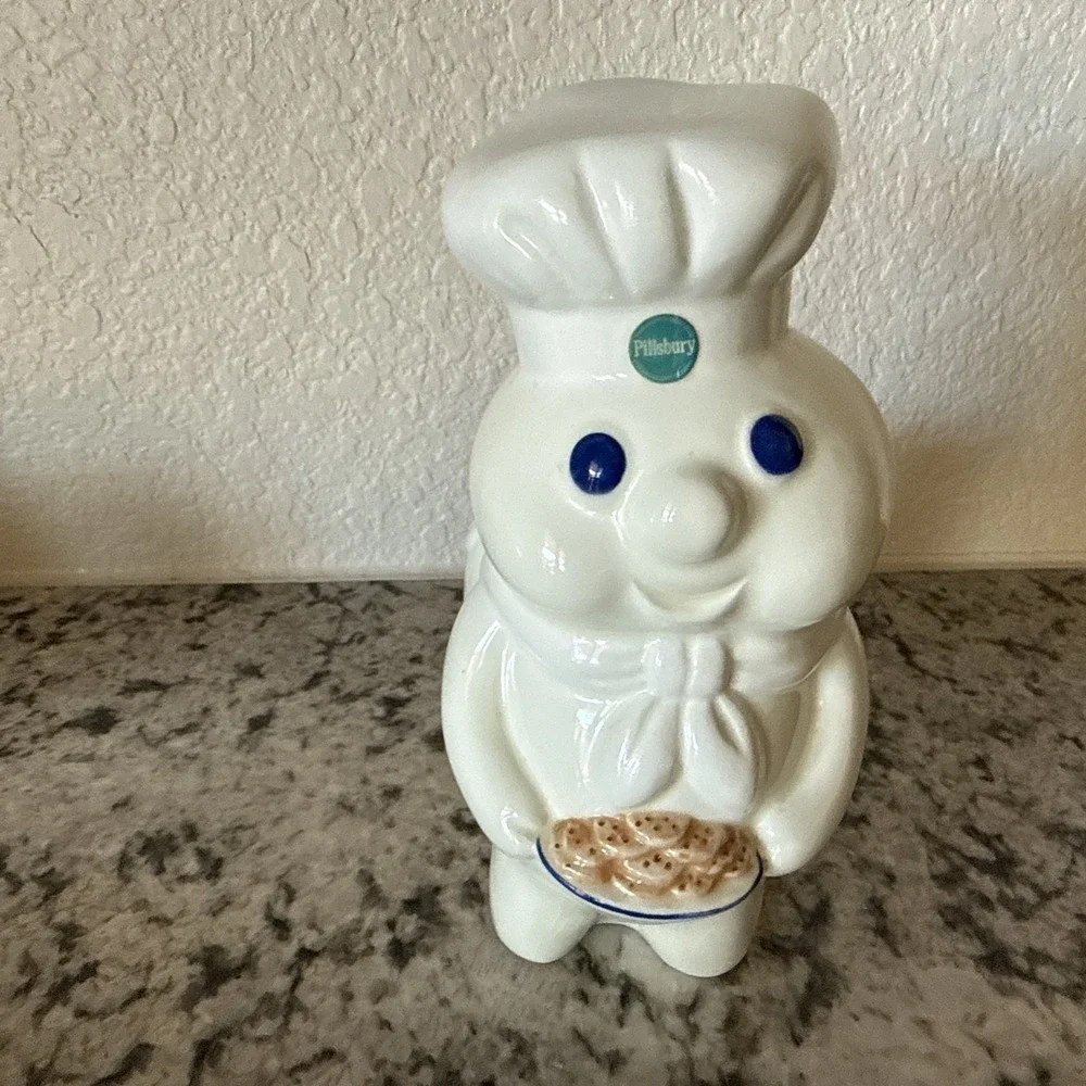 Vintage 1997 Pillsbury Doughboy Ceramic Set Holder,  Napkin Holder  *READ*